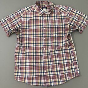 Patagonia Men's Button Up shirt Plaid Short Sleeve Large L Organic Cotten Blend
